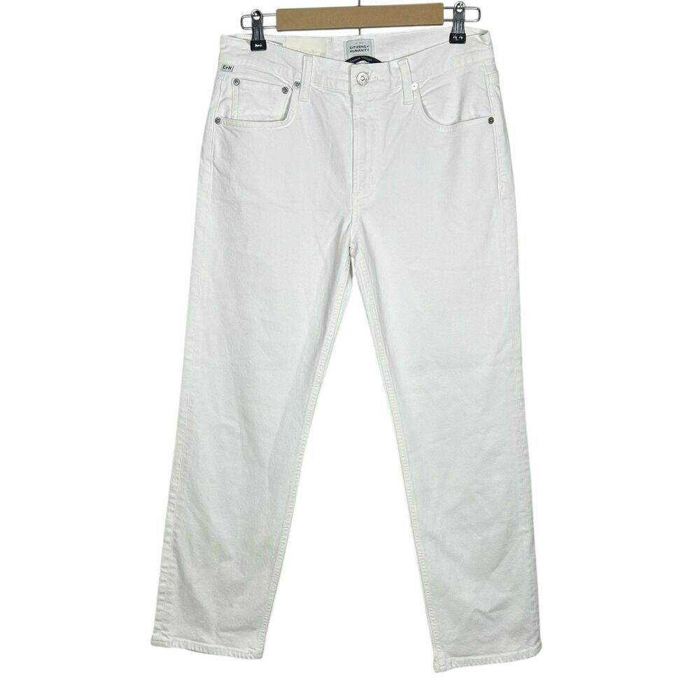 Citizens of Humanity Anissa Low Rise Straight Jeans Womens 27 White Bon Bon